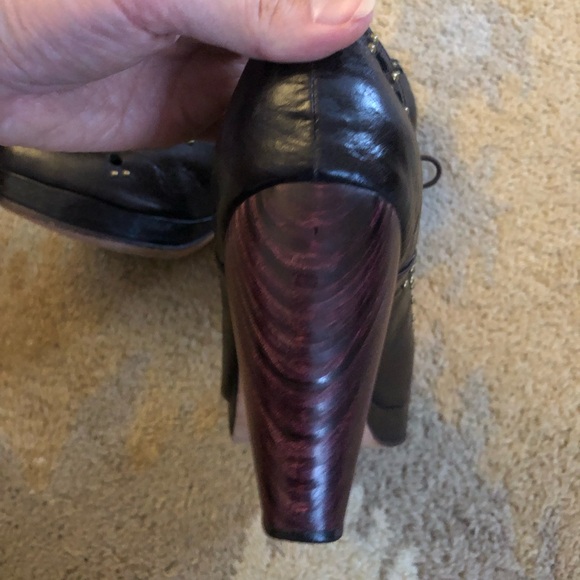 Calleen Cordero Women’s Leather Studded Oxford Pumps Wood Heel Shoes sz 8 EUC! - Picture 7 of 10